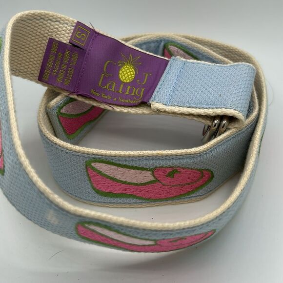 CJ Laing Perfectly Preppy D-ring Belt - Loafer embroidered - Size S - Picture 2 of 6